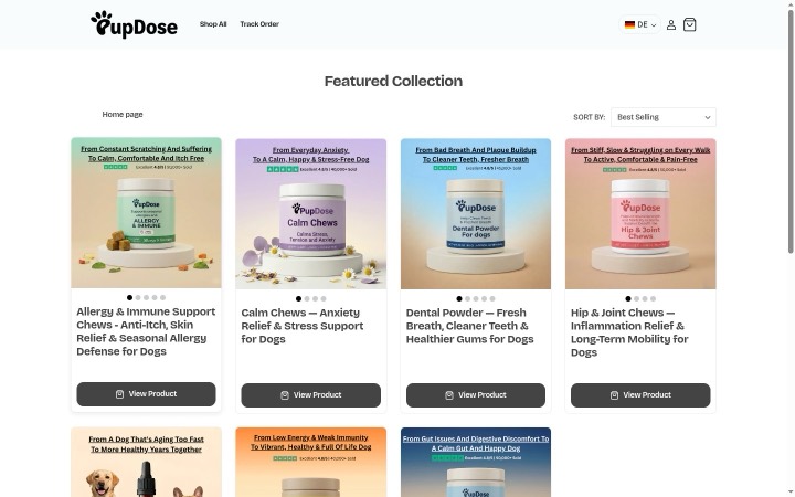 Page d'accueil de pupdose.com